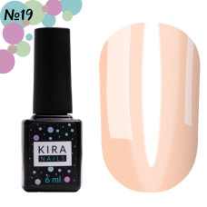 Гель-лак Kira Nails Vitrage №V19 (персиковий, вітражний), 6 мл