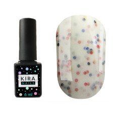 Гель-лак Kira Nails Yoghurt Boom! №002 (біле морозиво з неоновими блискітками, йогурт), 6 мл