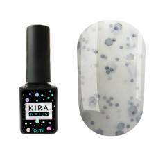 Гель-лак Kira Nails Yoghurt Boom! №003 (біла зефірка з неоновими блискітками, йогурт), 6 мл
