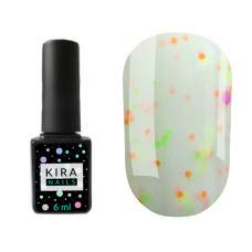 Гель-лак Kira Nails Yoghurt Boom! №004 (помадка мармеладна з неоновими блискітками, йогурт), 6 мл
