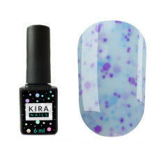 Гель-лак Kira Nails Yoghurt Boom! №007 (блакитний мармелад з неоновими блискітками, йогурт), 6 мл