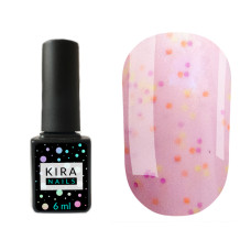 Гель-лак Kira Nails Yoghurt Boom! №008 (малиновий крем з неоновими блискітками, йогурт), 6 мл