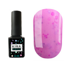 Гель-лак Kira Nails Yoghurt Boom! №011 (полуничний мус з неоновими блискітками, йогурт), 6 мл