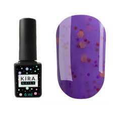 Гель-лак Kira Nails Yoghurt Boom! №012 (чорничне морозиво з неоновими блискітками, йогурт), 6 мл