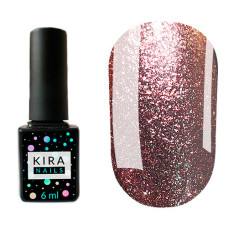 Гель-лак Kira Nails 24 Karat №006 (рожеве золото з великою кількістю блискіток), 6 мл