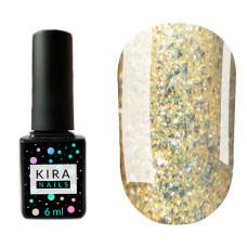 Гель-лак Kira Nails Shine Bright №005 (золото з блискітками), 6 мл