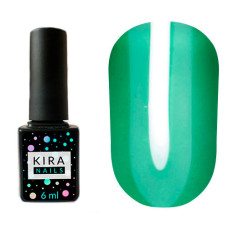 Гель-лак Kira Nails Vitrage №V06 (зелений зеленка, вітражний), 6 мл