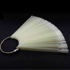 Віяло типси квадрат молочний на кільці, 50 шт