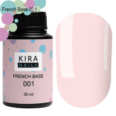 Kira Nails French Base 001 (ніжно-рожевий), 30 мл