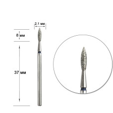 Насадка алмазна Staleks Pro Expert полум'я 2,1 мм, синя Насадка алмазна Staleks Pro Expert полум'я 2,1 мм, синя