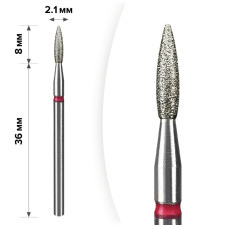 Алмазна фреза для манікюру "Полум'я" mART 2,1 мм, червоне Алмазна фреза для манікюру "Полум'я" mART 2,1 мм, червоне