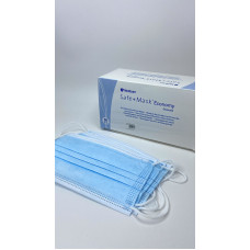 Маска медична захисна блакитна 3-х шарова, 50 шт Маска медична захисна блакитна 3-х шарова, 50 шт